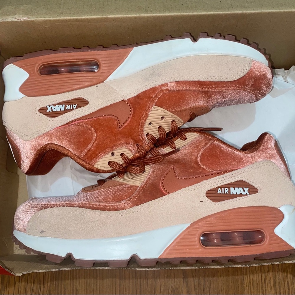 Pink velvet Nike shoes